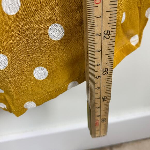 River Island Polka Dot Maxi Dress – Yellow Off Shoulder Slit – Size 12 - Picture 9 of 9